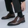 Fashion New Men's Leather Shoes Comfortable Minimalist Style Fashion Daily Office Business OUTDOOR Black Brown Lace-up -46 Versatile