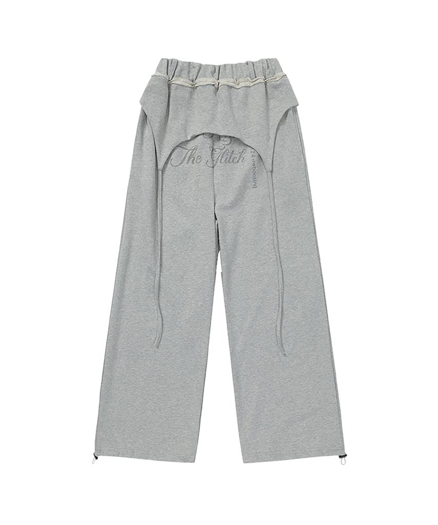 Gillaakaibeu Overlap Script Sweatpants_Grey