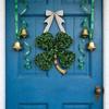 Cross-Border New Saint Patrick's Day Wreath Lucky Four-Leaf Clover Wooden Door Hanger Fireplace Wall Decoration Pendant
