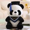 25cm Kawaii Doctor Panda Plush Toys Kawaii Panda Bears with Doctorial Hat Plushie Doll Stuffed Animal Toy Kids Graduation Gift