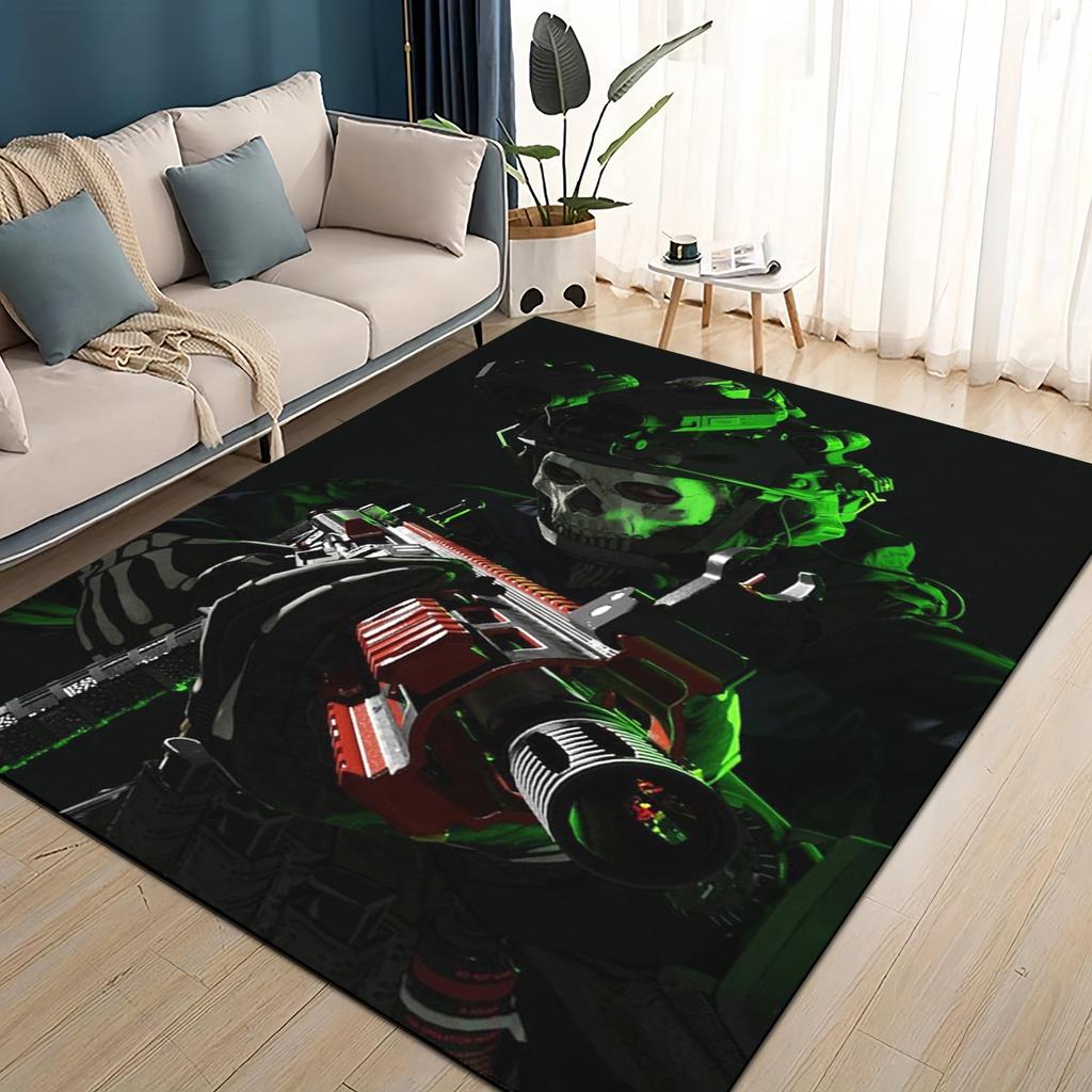 COD 27 Style New Call of Duty Ghost Simon Gun Games Carpet Rug for Living Room Bedroom Home Sofa,Kids Play Non-slip Floor Mat