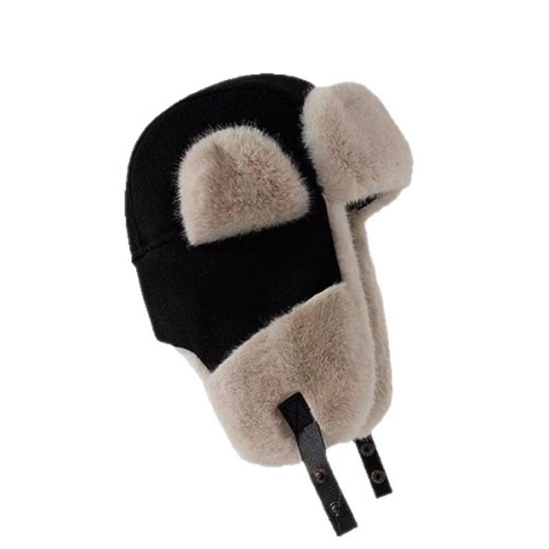 Big ear splicing winter cold-proof outdoor warm hat men's and women's fleece thickened ear protector