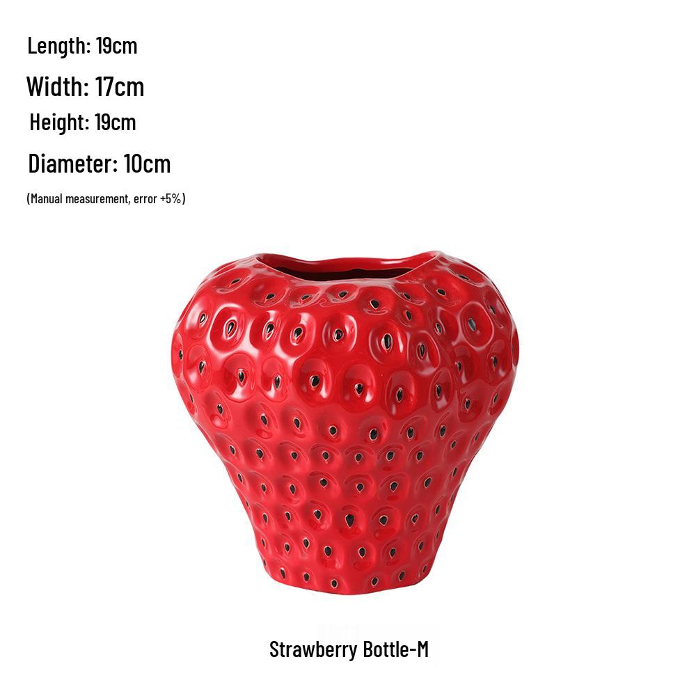 Čínská červená keramická váza ze poloviny století - Novoroční speciální ozdoba pro obývací pokoj nebo svatební aranžmá ze sušených květin