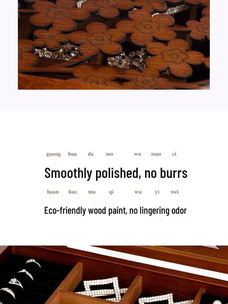 Minimalistische europäische Schmuckschatulle aus Holz für Halsketten und Ringe - Perfekt für Hochzeiten oder Geburtstage