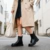 DADAWEN Women's Chelsea Boots, Side Gore, Short Boots, Water-Repellent, Soft, Easy To Walk In, Fall/Winter Shoes, Black, Size 24.5cm