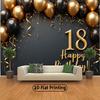 2D Elegant Black Gold Theme 18th Birthday Photography Background Cloth
