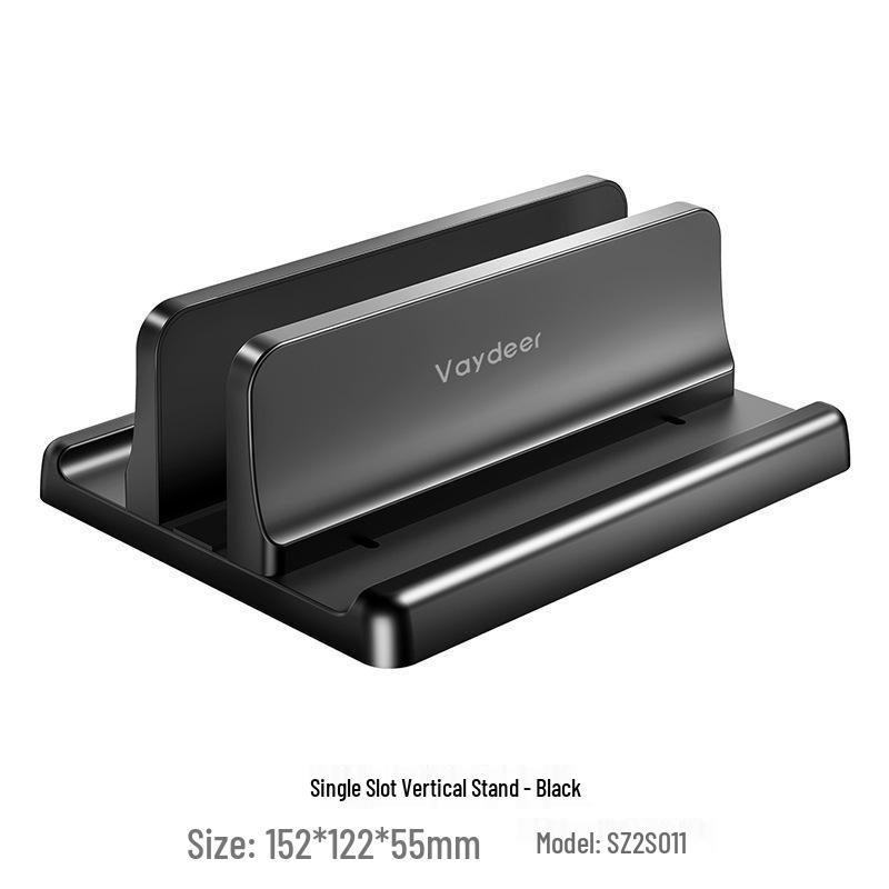 Laptop Vertical Stand with External Monitor Suspension and Heat Dissipation, Designed for Storage and Space-Saving Placement.