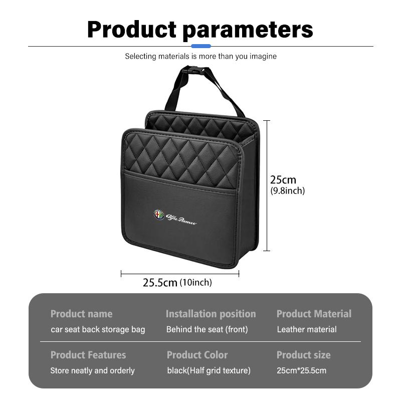 Car Stickers For Alfa Romeo Car Leather Storage Bag Seat Backrest Organizer Box Auto Accessories For Alfa Romeo Giulietta GT 159