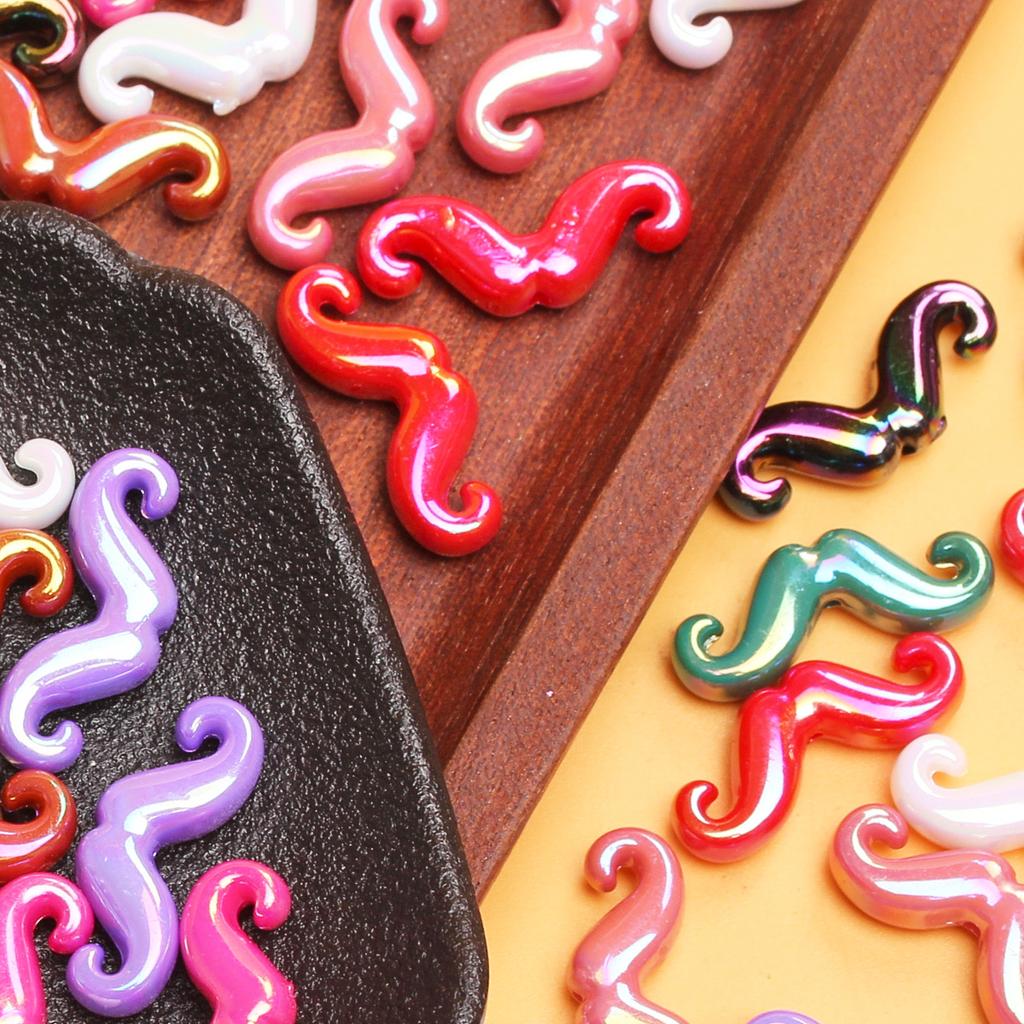 20pcs 9.1*23.6mm Colorful Acrylic Beard Beads DIY Handmade Jewelry Accessories