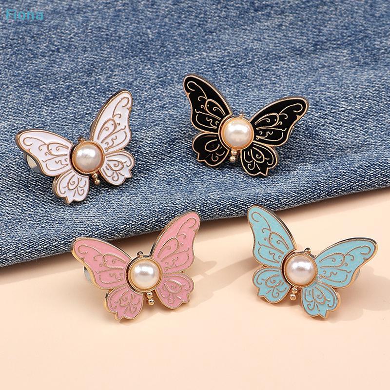 Butterfly Jean Waist Tightener, Nail-Free Removable Waistband Buttons, Adjustable Pants Waist Clips