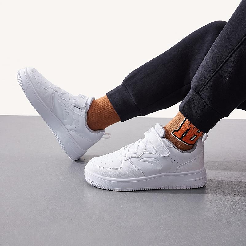 Anta Lightweight Shock Absorbing Anti-Kick Low-Top Kids Skate Shoes Kids Sneaker White A332338063J-1