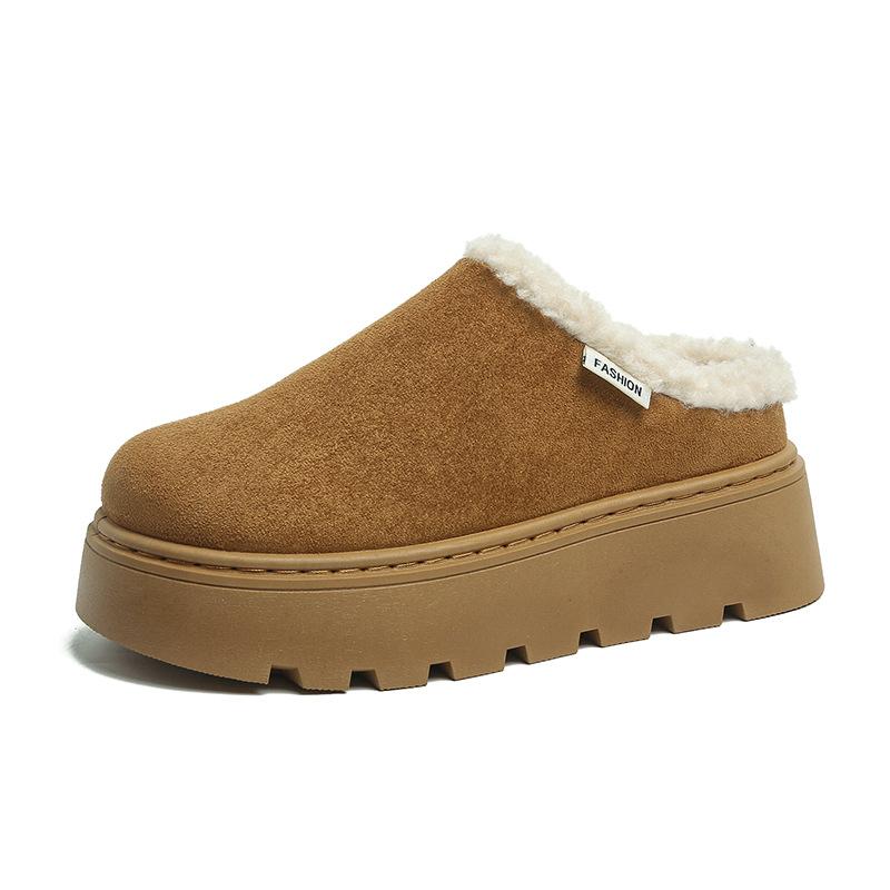 

Туфли-тапочки с толстой подошвой и большой сумкой на голову, женские, 2025, осенние, новые, теплые и удобные хлопковые туфли Мао Мао 43