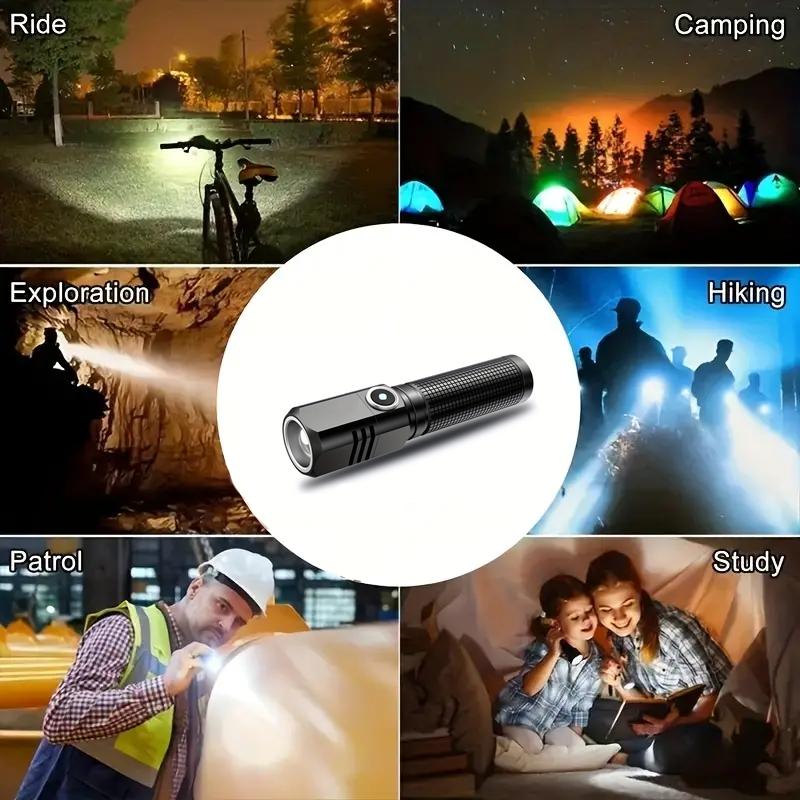 USB wiederaufladbare Taschenlampe Notbeleuchtung tragbar Erkundung Outdoor Camping IP65 wasserdicht Aluminiumlegierungsmaterial 3 Modi