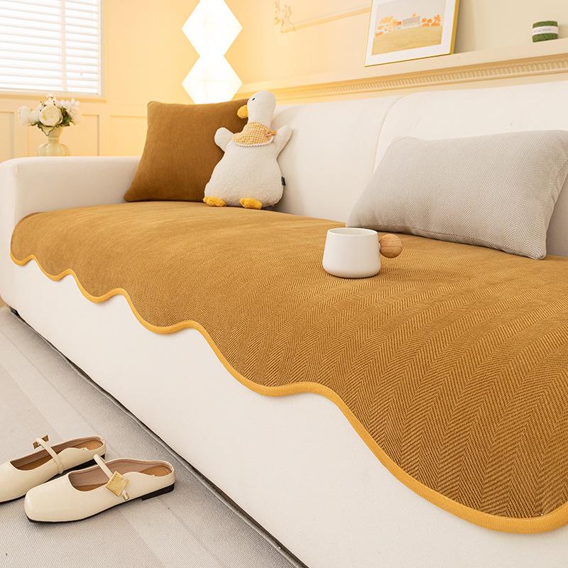 Exclusive Four-Season Universal  New Cover Sofa Cover Straight Row Three Seats And One Concubine Light Luxury High Seat Cushion