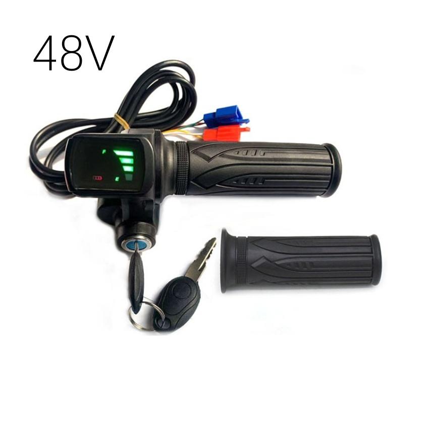 36V 48V Electric Bike Throttle W/ LCD Display Accelerator Handle Bicycle Scooter Wire Twist Throttle Grip for E-bike