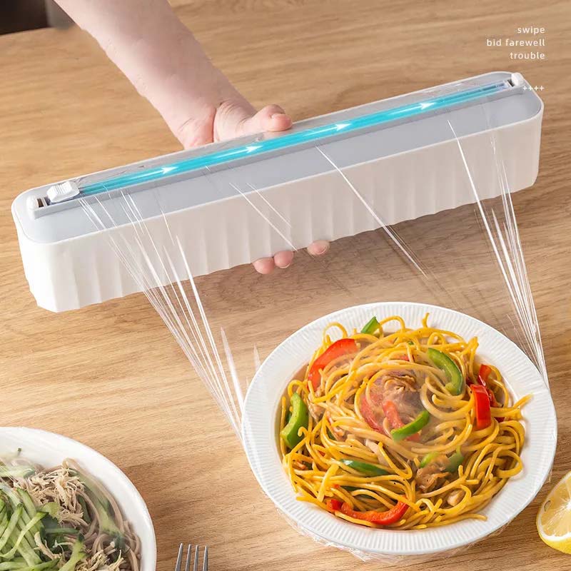 Plastic Food Wrap Cutter Slide Knife Multifunctional Magnetic Suction Wall-mounted Cutting Box Disposable Cling Film Dispenser Kitchen Foil Cutter