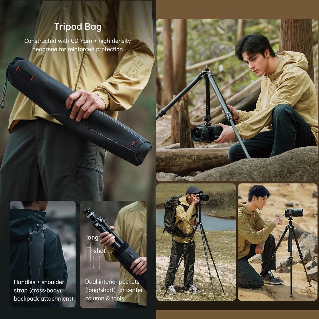 FALCAM TreeRoot QuickLock Lite Carbon Fiber Tripod with Ball and Compact Travel Tripod with 40kg Vertical Load Thick Legs for Cameras Head,