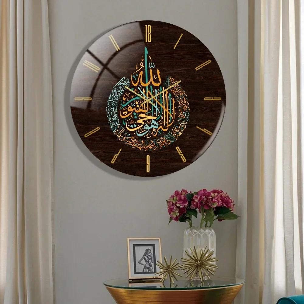 2025 Ramadan Decorations Acrylic Wall Clock Silent Home Decor Living Room Bedroom Wall Sticker Deco For Muslim Eid MubaraH1M5J9