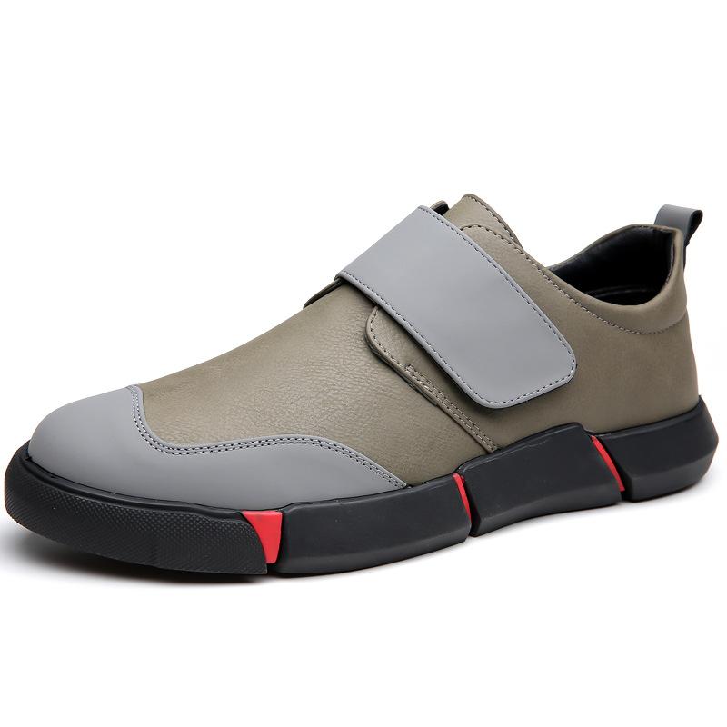 

Men s Casual Leather Shoes Fashionable Lazy Shoes Comfortable Slip-on Low-top Leather Shoes Non-slip Shock-absorbing Round Toe 44 серый