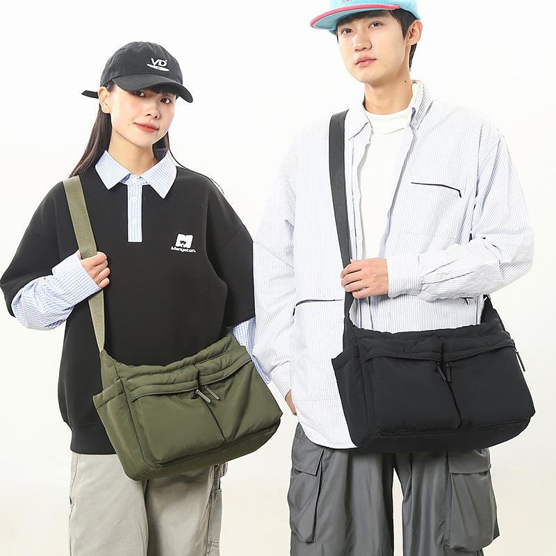 Tooling Tide Brand Neutral Locomotive Ins Solid Color Satchel Japanese and Korean Casual Style Shoulder Messenger Bag
