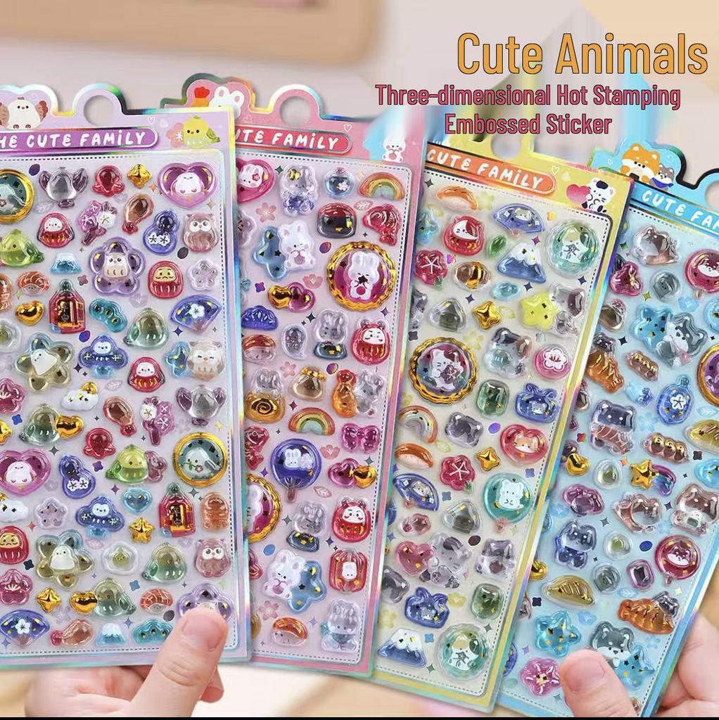 3D Cartoon Animal Stickers for DIY Decoration - Cute Pets & Hot Stamping Design