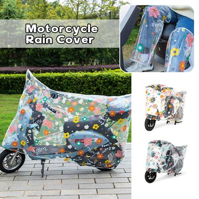 Rain-proof And Dust-proof Motorcycle Cover Transparent Printing Electric Car Rain-proof Cover Battery Car PEVA Car Coat Durable