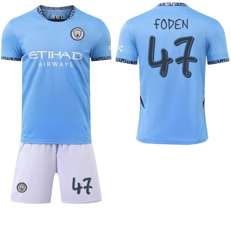 2425 Manchester City's Home Jersey Football Uniform Champions League Font No. 9 Harland 17 De Braunet New