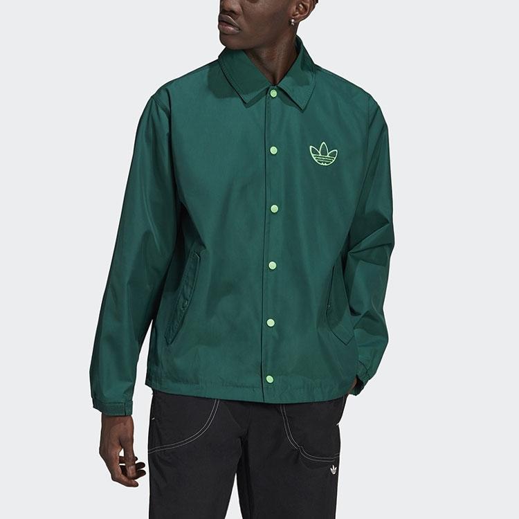 adidas Originals Big Trefoil Logo Coach Jacket Green H36282