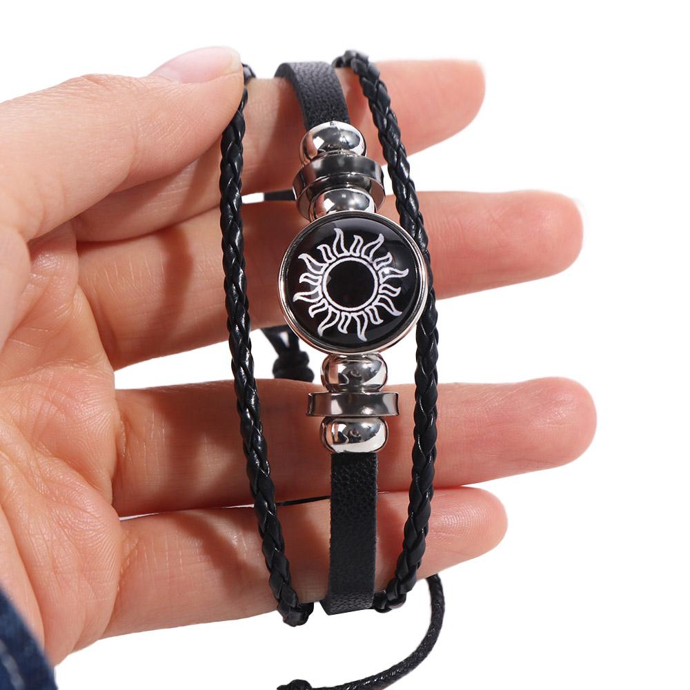 Three-layer Couple Bracelet Luminous Knitted Hand Chain Unique Bead Woven Bracelet  Gift