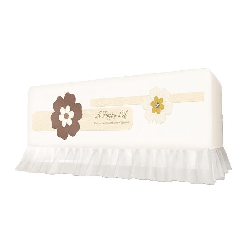 Air Conditioner Wind Deflector: Prevents Direct Blowing with Cute Print, Fits Hanging Units, Fully Enclosed Dust Cover Included.