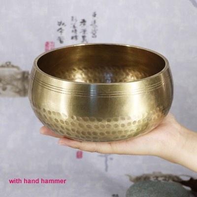 Hammered Yoga Copper Tibetan Handmade Meditation Singing Bowl Music Bowl Set with Mallet