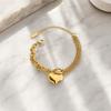 Women Bracelet, Adjustable Extended Tail Chain Bracelet, Double-Layered Cuban Bracelet with Heart Charm for Jewelry Gift