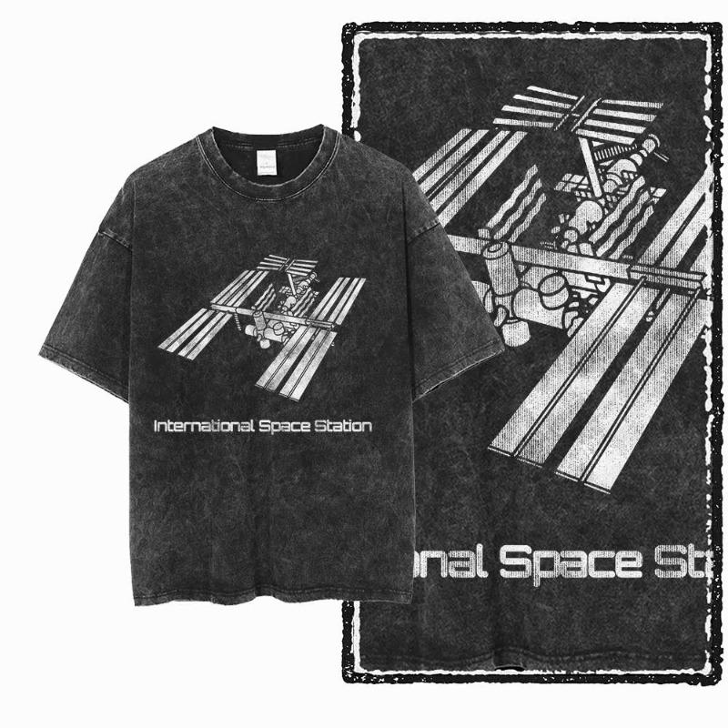 G39 Exclusive Cool 100% Cotton Astronaut Men's T-shirt | Acid Washed Streetwear Big Size Vintage O-neck Men's Tee Tshirt