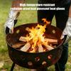 Heat Resistant Work Glove With Aluminum Foil Backing And Leather Palms For Industrial Camping High Temperature Tasks Use