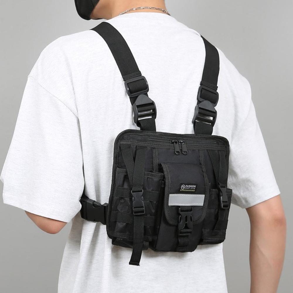 Multi-pocket Double Shoulder Chest Bag Waterproof Message Crossbody Pouch  Mountaineering