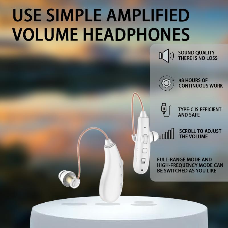 2pcs USB Rechargeable Ear Protectors - Enhanced Voice Clarity Headphones with Tangle-Free Cable, Volume Control