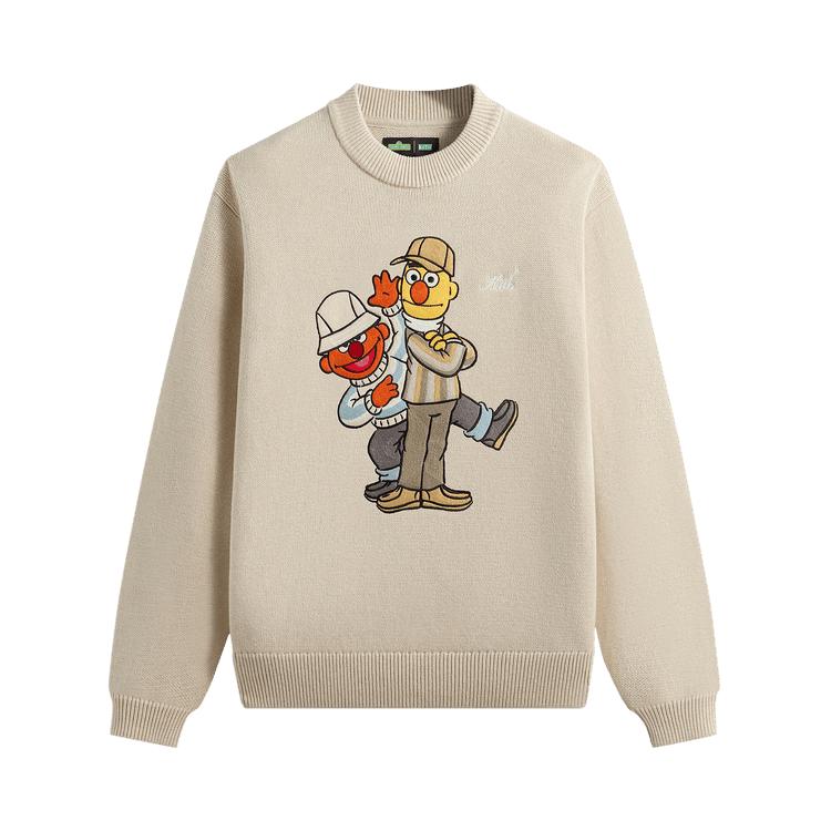 Kith X Sesame Street Bert X Earnie Crewneck Sweater Sandy Heather Men Tops Cream KHM032971-212