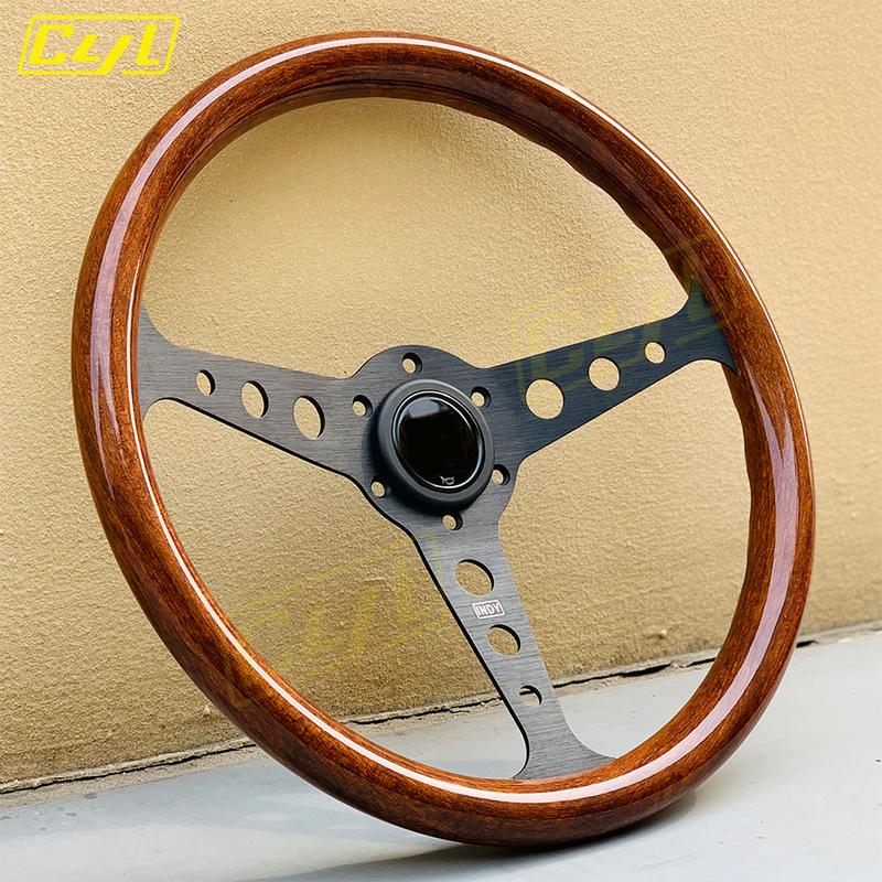 Volante JDM Universale 14 pollici 358mm INDY Stile Legno Volante Sportivo Classico Vintage