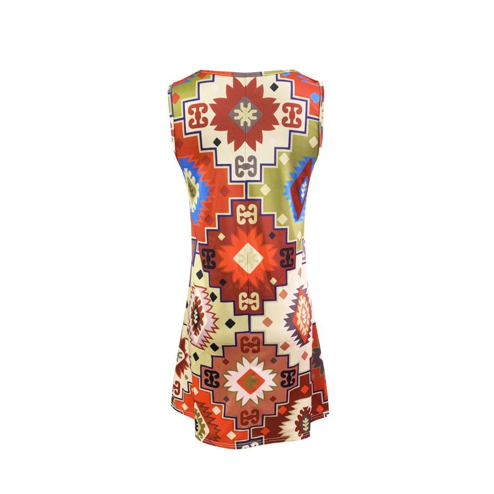 Short Dress for Women Plus Size Colorful Bright Triangle Geometric Dress