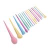 17pcs Makeup Brush Candy Colors Soft Thick Aluminum Tube Cosmetic Brush Kit for Dating Party Outdoor
