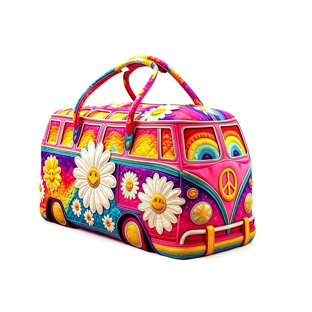3D VW Bus Retro Travel & Gym Bag: Trendy Short-Distance Fashion