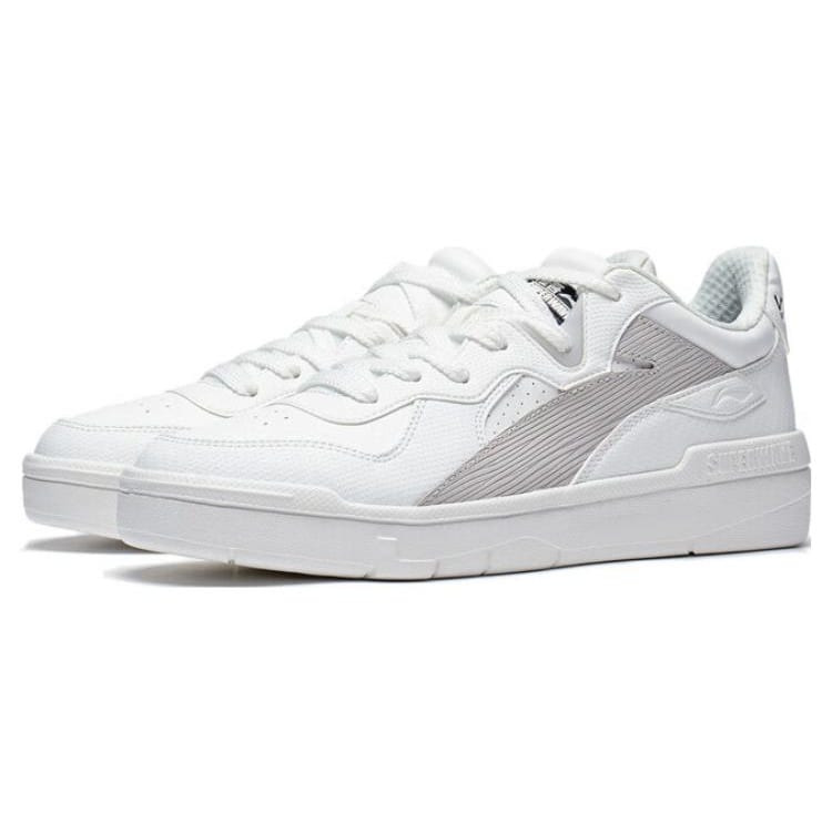 Li Ning Wave LITE Slip Resistant Low Top Skateboard Shoes Men's White Gray AGCT115-1