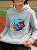 New trendy hooded sweatshirts for boys and girls, featuring a penguin print and a fun, quirky design with the number 67.