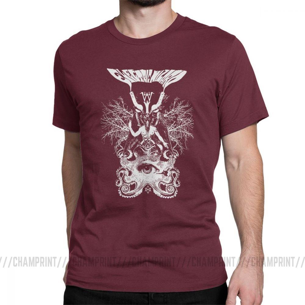Electric Wizard Baphomet T Shirt For Men Funny Pure Cotton Tees Crewneck Short Sleeve T Shirt