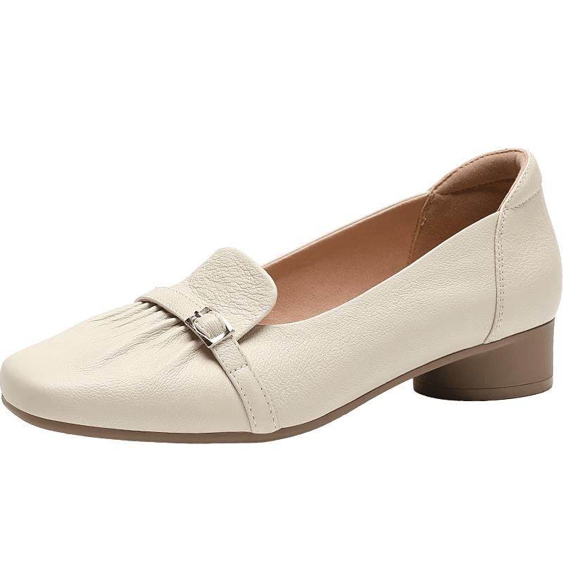 ZHR Women s Pleated Soft-Sole Loafers 36 бежевый