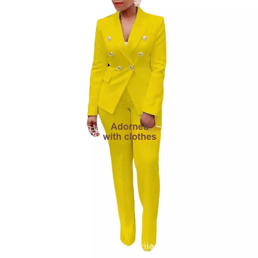 Women's Outerwear Blazer Long Sleeve Pants Set - Elegant Business Casual Outfit