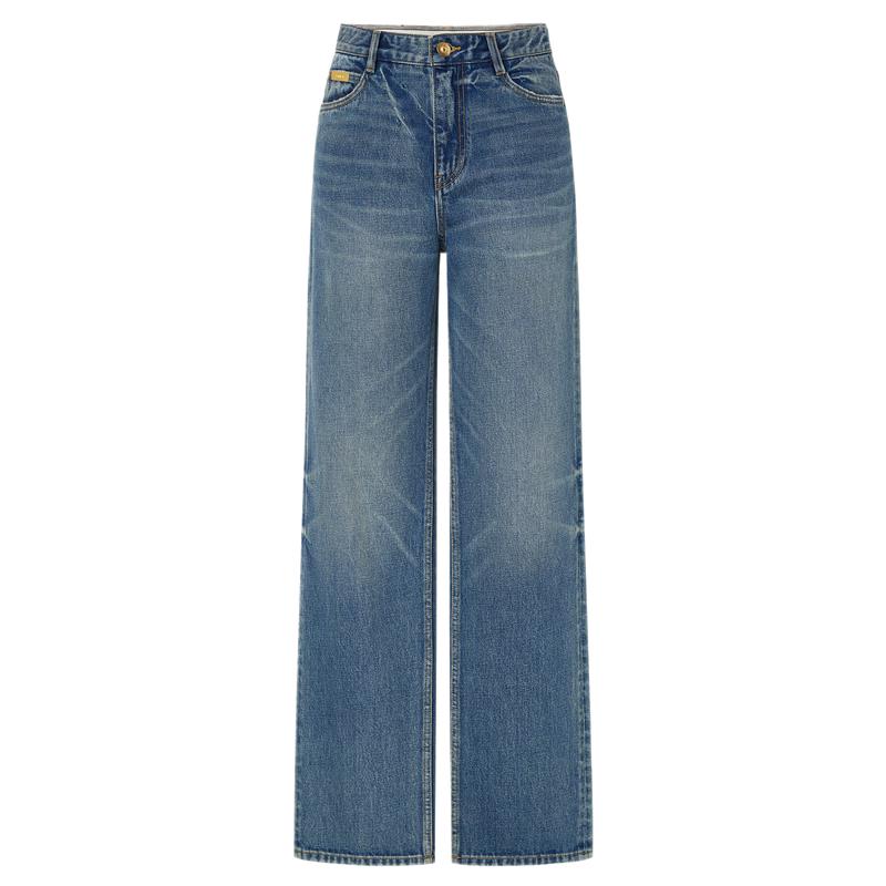 Edition Women's Turkish Cotton Retro Loose Straight-Leg Jeans
