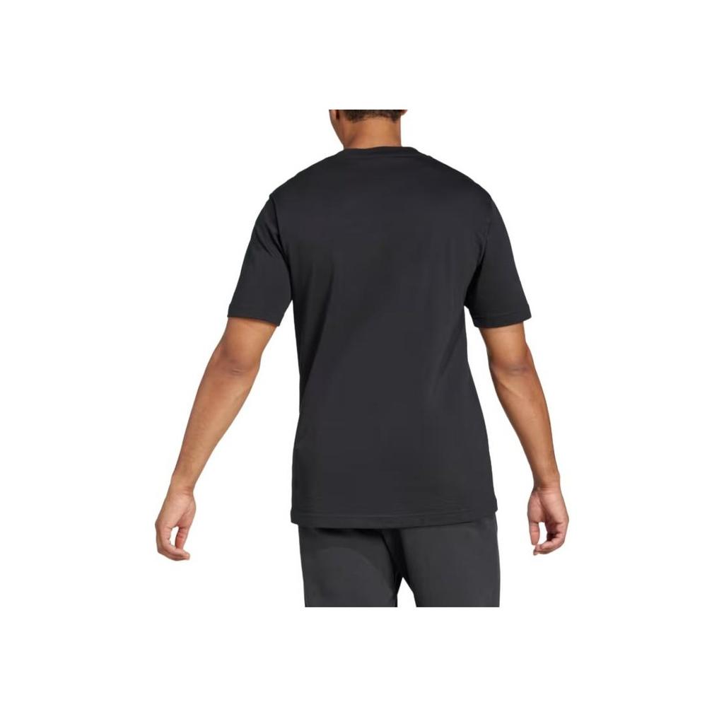 Adidas Sportswear Essentials Fw24 Comfortable Soft Skin-Friendly Simple Short Sleeve T-Shirt Men Tops Black JE8945