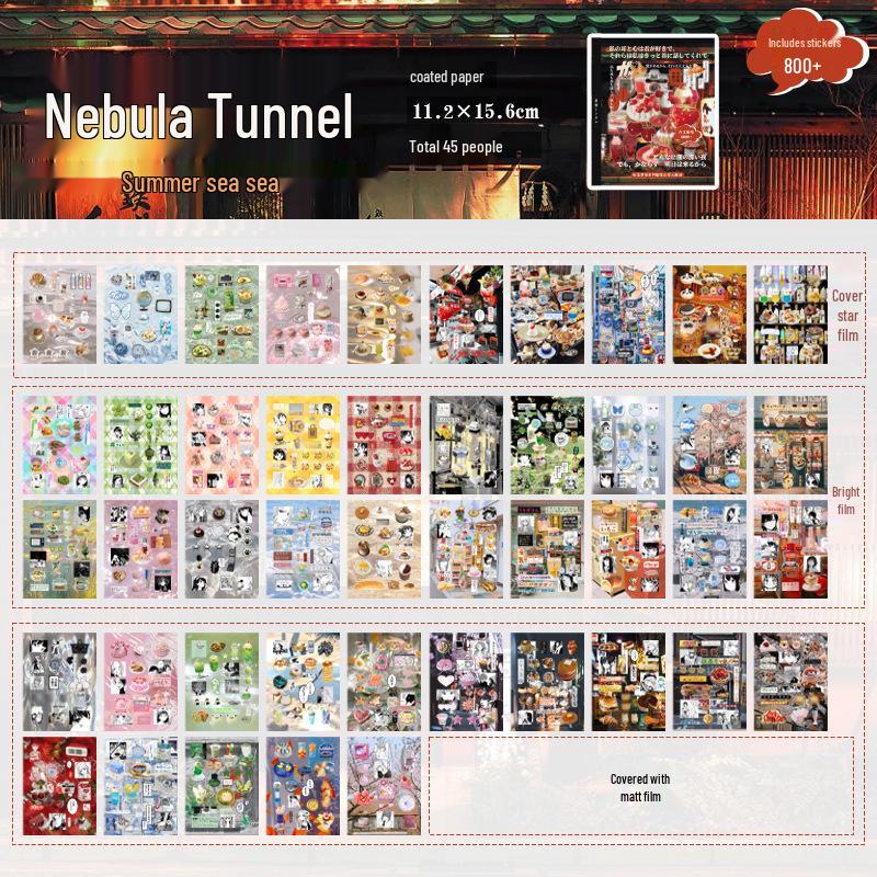 

Книга наліпок «Падіння снів»: Щоденник та вирізки для DIY декору