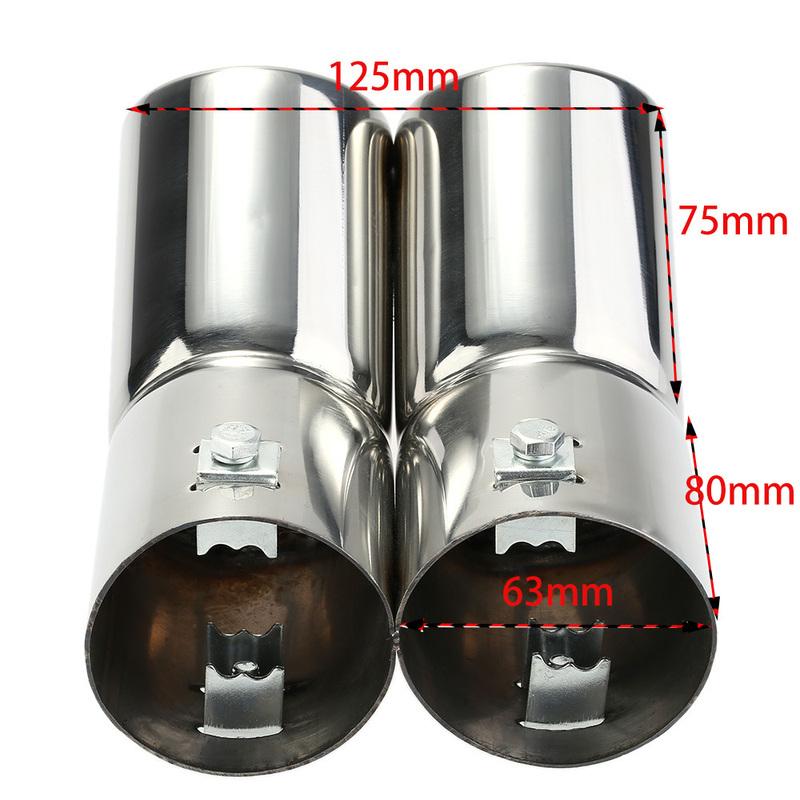Muffler Tips For VW Golf 4 Bora Jetta Car Exhaust Tail Pipe Dual Pipes Stainless Steel Exhaust Tailpipes